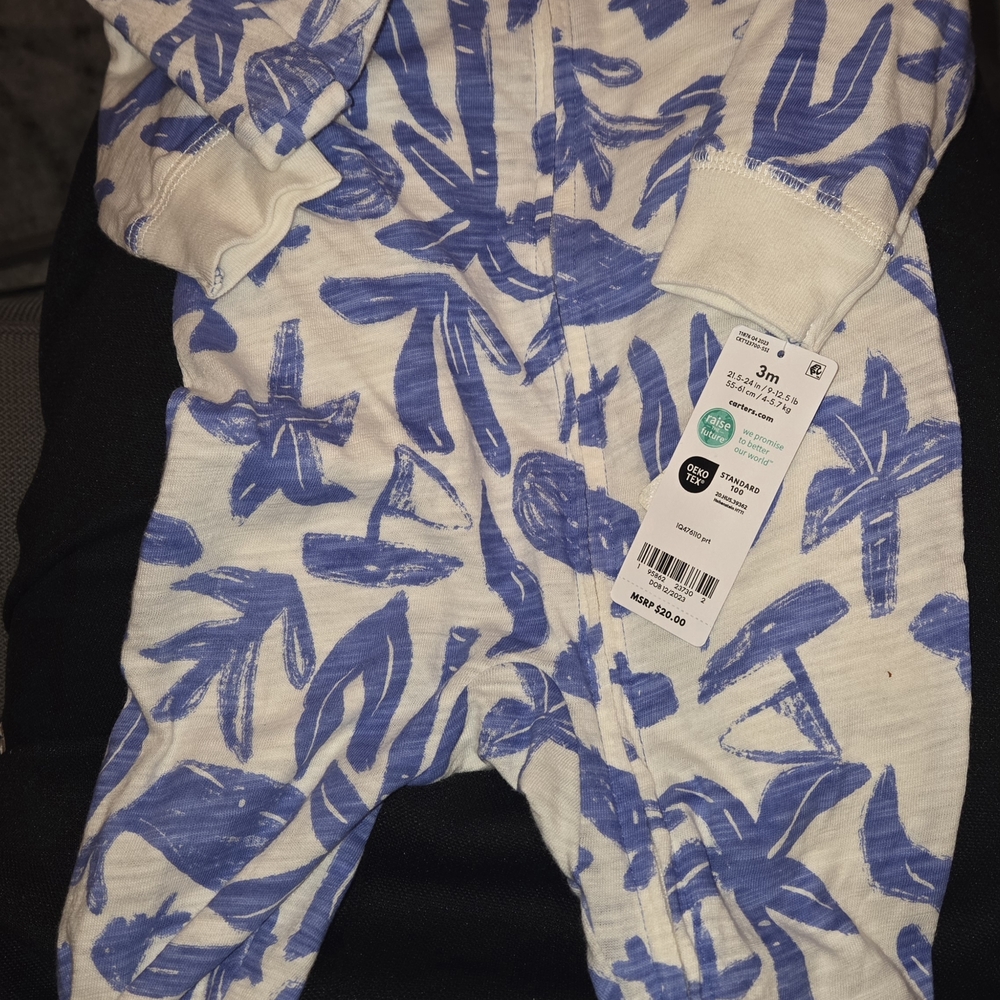Baby 2-Piece 2-Way Zip Sleep & Play & Cap Set Size: 3 Months